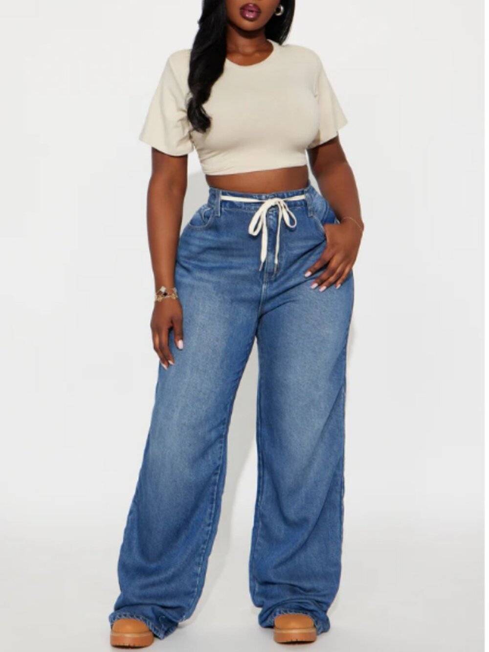 NWT size 16 - Tall Bon Voyage Drapey Soft Wide Leg Jeans - Dark Wash